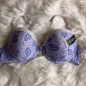 NWT Blue and White Floral Mamia Bra 38C